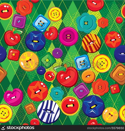 Seamless background with colorful sewing buttons