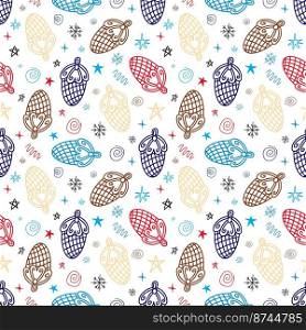 Seamless background with fir and pine cones. Vector illustration. Seamless background with fir and pine cones.