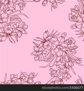 Seamless background with flower. Could be used as seamless wallpaper, textile, wrapping paper or background
