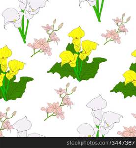 Seamless background with flower . Could be used as seamless wallpaper, textile, wrapping paper or background