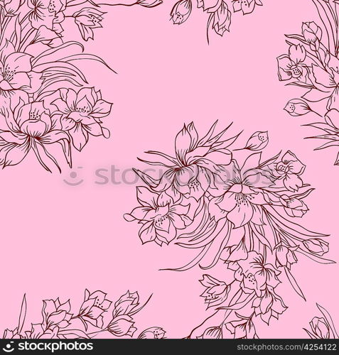 Seamless background with flower. Could be used as seamless wallpaper, textile, wrapping paper or background