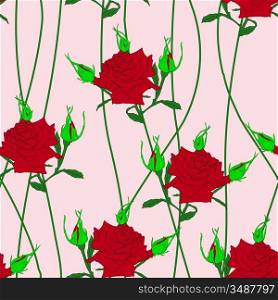 Seamless background with flower roses. Could be used as seamless wallpaper, textile, wrapping paper or background