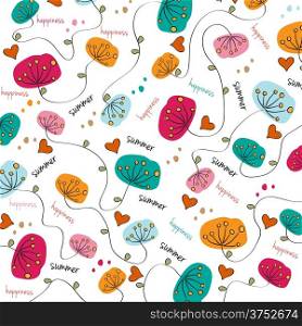 seamless background with flowers, vector illustration