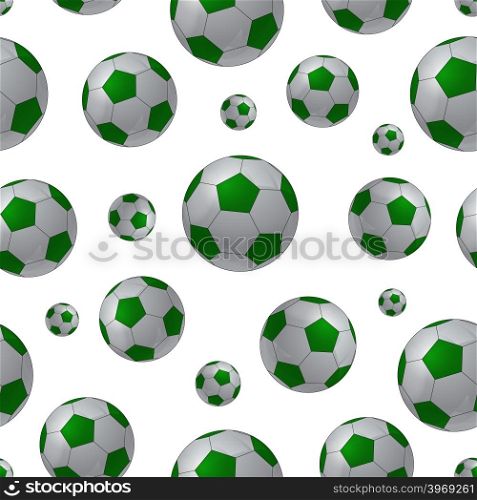 Seamless background with football balls. Vector illustration.. Football ball seamless background