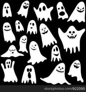 Seamless background with ghosts - vector illustration