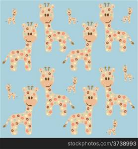 Seamless background with giraffe