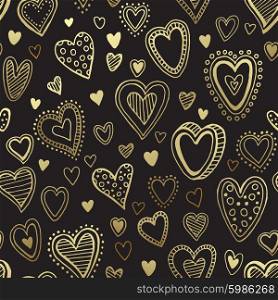 Seamless background with hand drawn hearts. Vector illustration. Seamless background with hand drawn hearts. Vector illustration EPS10