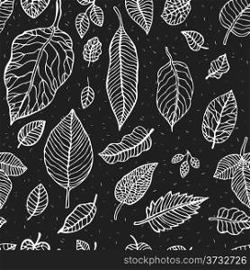 Seamless background with leaves. Abstract vector pattern.