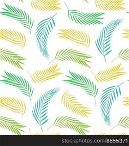 Seamless background with leaves of palm tree vector image