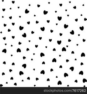 Seamless background with little black hearts, simple vector design element. Seamless background with hearts