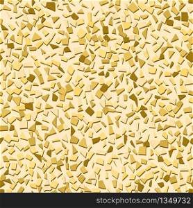 Seamless background with many tiny pieces confetti in golden color on yellow background. Vector illustration. Seamless background with many colorfull tiny pieces confetti