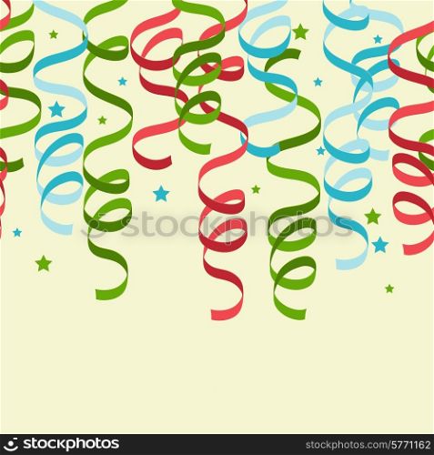 Seamless background with party streamers vector illustration.. Seamless background with party streamers vector illustration