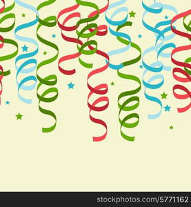 Seamless background with party streamers vector illustration.. Seamless background with party streamers vector illustration