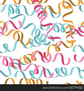Seamless background with party streamers vector illustration.. Seamless background with party streamers vector illustration