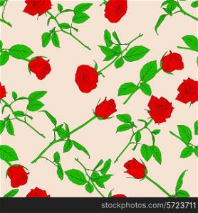 Seamless background with roses. Could be used as seamless wallpaper, textile, wrapping paper or background