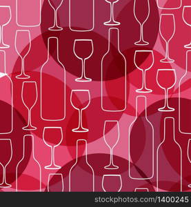 Seamless background with wine bottles and glasses. Winery bright colors pattern for web, poster, textile, print and other design. Seamless background with wine bottles and glasses. Bright colors pattern for web, poster, textile, print and other design