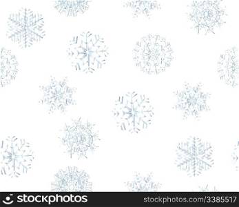 Seamless background with winter snowflakes for designer use
