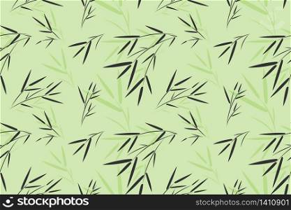 Seamless bamboo leaf pattern background, Vector bamboo forest with branch, Hand drawn decorative element, Seamless backgrounds and wallpapers for fabric, packaging, Decorative print, Textile