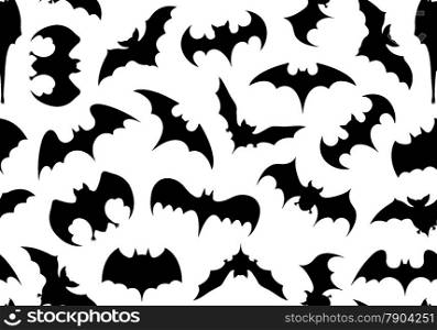 Seamless bats background isolated on white