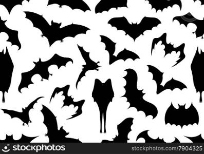 Seamless bats background isolated on white