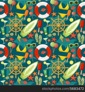 Seamless beach pattern. vector