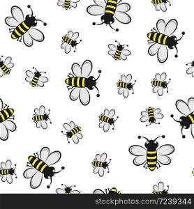 Seamless bee pattern for textiles, packaging, texture and simple backgrounds