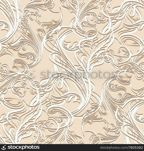 Seamless beige pattern drawn in retro style.. Beige Pattern