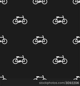 Seamless bicycle pattern on a black background. Seamless bicycle pattern