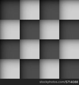 Seamless black and white checks wallpaper pattern with shadow effect.