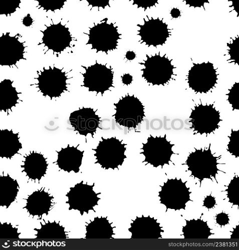 Seamless black and white grunge art pattern.. Splash vector seamless texture