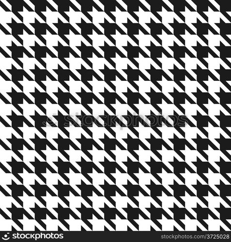 Seamless black and white houndstooth vector pattern.