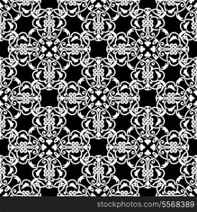Seamless black and white pattern in arabic or muslim style vector illustration