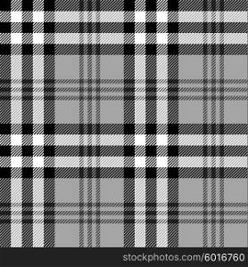 Seamless black and white tartan pattern