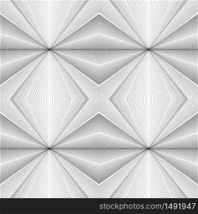 Seamless black and white texture with lines emanating from the center. Vector background for your creativity. Seamless black and white texture with lines emanating from the c