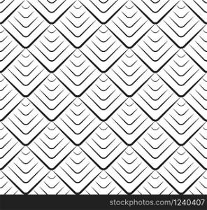 Seamless black and white texture with triangular scales. Vector background for your creativity. Seamless black and white texture with triangular scales. Vector