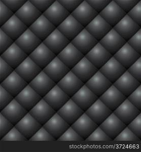 Seamless black diamond stitched leather vector texture.