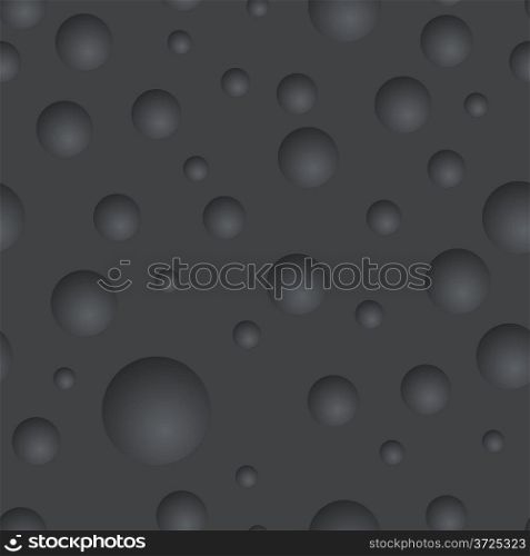 Seamless black rubber vector texture with round concaves.