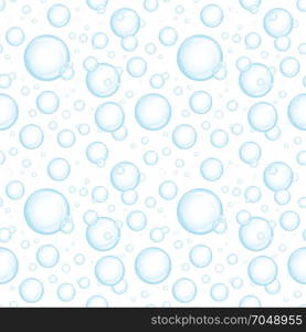 Seamless Blue Water Bubbles Background. Illustration of a seamless background with blue water bubbles