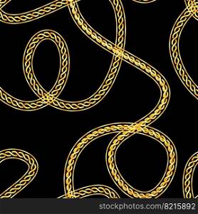 Seamless bohemian pattern with gold chains. Vector illustration. Seamless bohemian pattern with gold chains.