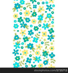 Seamless border with cute flowers. Vector illustration.