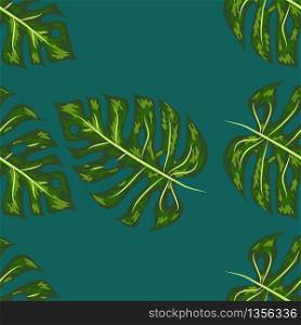 seamless bright artistic tropical pattern with monstera. modern colorful tropics background allover print