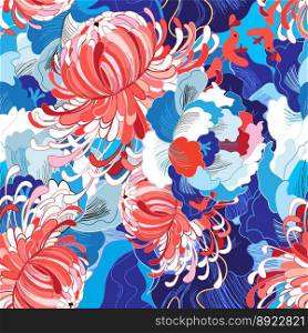 Seamless bright floral pattern vector image