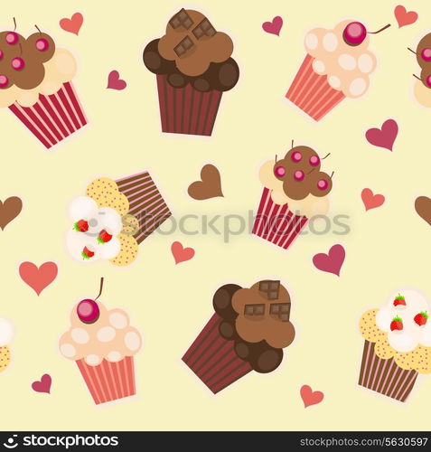 seamless cake pattern. Vector illustration. EPS 10.