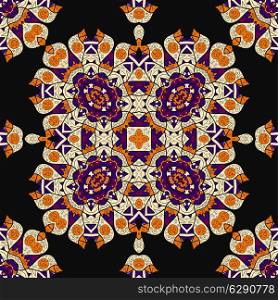 Seamless carpet ornament design. Oriental ottoman, islamic, indian, african motif.