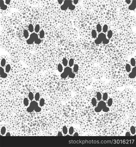 Seamless Cat Animal Paw Pattern. Print of Dog Paw Background. Seamless Cat Animal Paw Pattern. Print of Paw Background