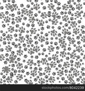 Seamless Cat Animal Paw Pattern. Print of Paw Background. Seamless Cat Animal Paw Pattern