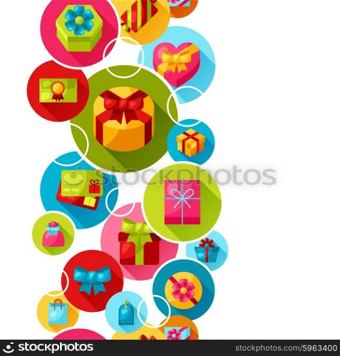 Seamless celebration pattern with colorful gift boxes. Seamless celebration pattern with colorful gift boxes.