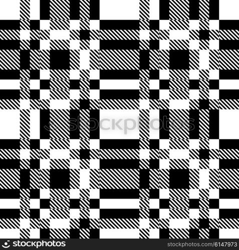 Seamless Checkered Background. Vector Monochrome Texture