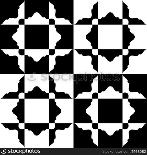 Seamless Checkered Pattern. Vector Geometric Background. Regular Black and White Texture. Seamless Checkered Pattern