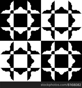 Seamless Checkered Pattern. Vector Geometric Background. Regular Black and White Texture. Seamless Checkered Pattern